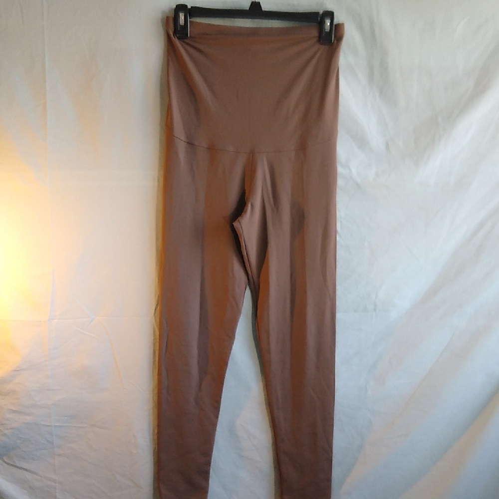 David Lerner M stretchy milk chocolate brown leggings
